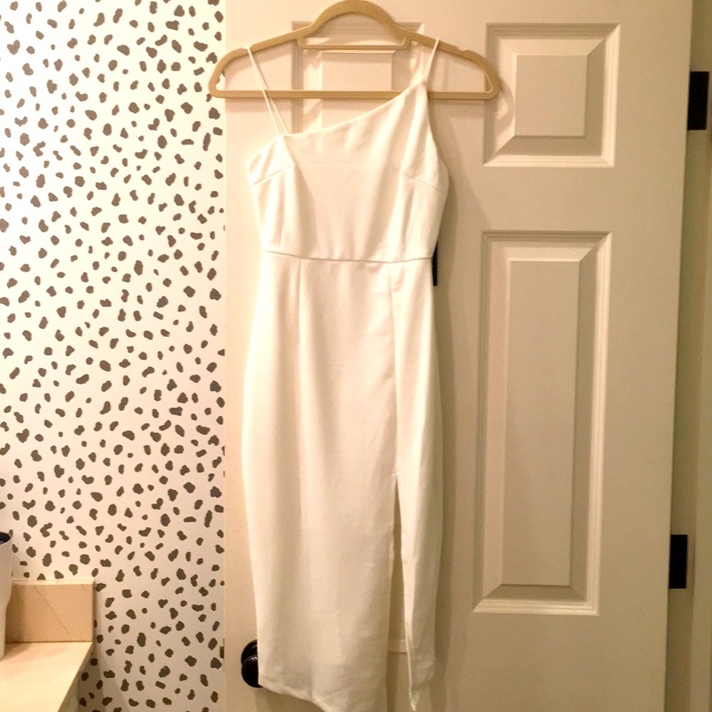 White midi dress
